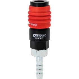Univerzálna bezpečnostná spojka na stlačený vzduch 3v1, 9 mm s hadicovou hubicou KS Tools 999.9101; 999.9101
