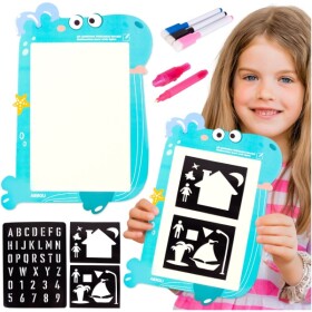 MalPlay Magický tabliet s LED svetelnou abecedou veľryba