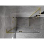 MEXEN/S - Mist-H L Duo sprchovací kút dvere krídlové 90 x 85, transparent, zlato kartáčovaná 8A5L-090L-085P-55-00