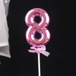 Zápich do torty ružový – číslo 8 - Cakesicq