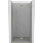 MEXEN/S - Lunar-F skladacie sprchové dvere pravé 75, transparent, zlatá kartáčovaná 836-075-000-55-00-P