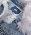 Svetlomodrá džínsová bunda s kožušinou (10538) odstíny modré L (40)