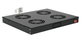 Equip 19" ventilačná jednotka do racku čierna / Ventilačná jednotka / 4X ventilátor / 1U / 240 V (EZF-4-B)