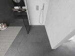 MEXEN/S - Kioto L Sprchová zástena WALK-IN 70 x 200, čierny vzor, nikel kartáčovaná 800-070-103-97-77