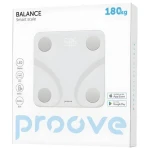 Proove SMART Scale Balance biela / Múdra osobná váha / tvrdené sklo / Bluetooth / do 180 kg (SLBF00010002)