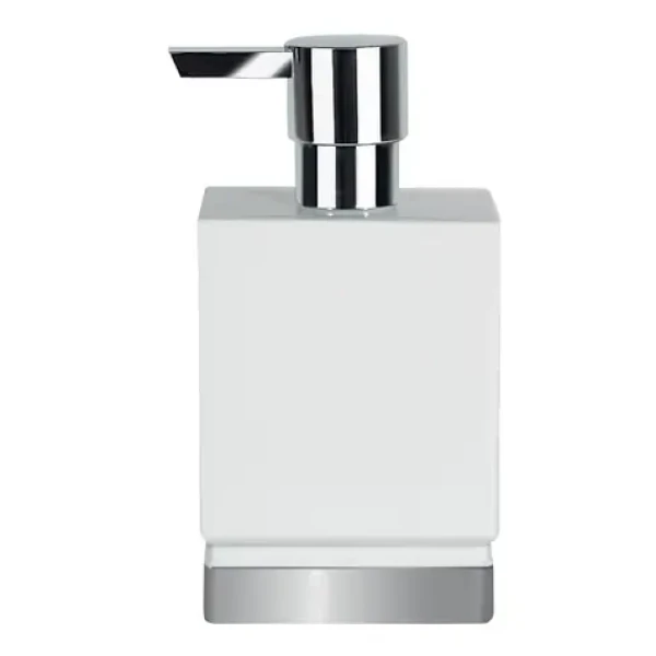 Spirella ROMA dávkovač mydla biely porcelán / strieborný podstavec / 300 ml (7610583179692)