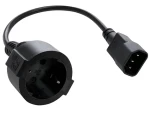 C-tech napájací adaptér C14 (M) čierna / Schuko (F) / 15 cm (CB-PWRC14MF)