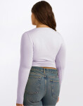 Organic Basics Everyday Scoop Neck Long Sleeve Tee Soft Lilac L