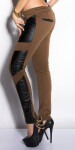 Sexy KouCla treggings with leatherlook CAPPUCCINO L