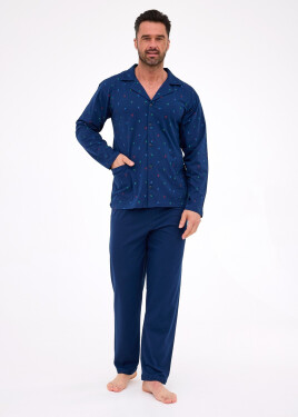 Pánske pyžamo Cornette 114/79 long/r S-2XL tmavě modrá L