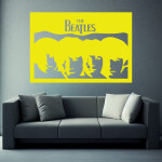 Veselá Stena Samolepka The Beatles Farba: hnědá, Veľkosť: 40 x 28 cm