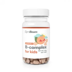 B-komplex, tablety na cmúľanie pre deti - GymBeam (marhuľa, 120 tab.) (63754-1-120tab-apricot)