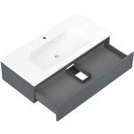 MEXEN/S - Orio kúpeľňová skrinka 100 cm s umývadlom Vela, 1 šuplík, grafit mat/biela mat 91A10-10023-1-BF66-W23M01