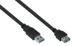 Kabelmeister Predlžovací kábel USB-A (F) - USB-A (M) 5m čierna / Predlžovací kábel / USB 3.0 / 5 Gbit/s (UK30P-ASA-050S)