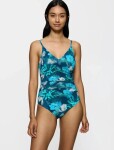 Dámske jednodielne plavky Summer Fleur OP 01 - Triumph tmavá kombinace tyrkysové (M025) 048C