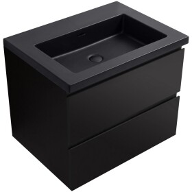 CERANO - Kúpeľňová skrinka Carole - čierna matná + umývadlo z lit. mramoru Ovo - čierna matná - 70,5x53x46,5 CER-8050BD85870