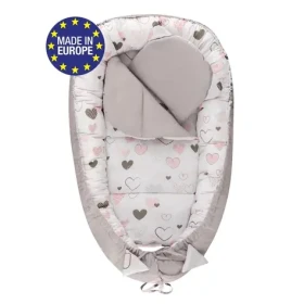 Bomimi HAGI Hniezdočko s vankúšikom soft, SRDIEČKA šedá (BO2312GRY034)
