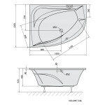 POLYSAN - TANYA L asymetrická vaňa 160x120x49cm, biela 65119