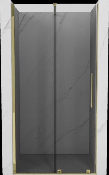 MEXEN/S - Velár posuvné sprchové dvere 90, grafit, zlatá 871-090-000-41-50