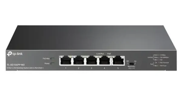 TP-LINK TL-SG105PP-M2 / Switch / 5x 2,5 Gb / 4X PoE++ / fanless (TL-SG105PP-M2)