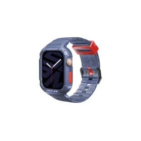 SKINARMA silikónový remienok a ochranné púzdro pre Apple Watch 45/44 mm modrá (8886461244984)