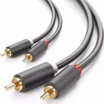Ugreen Kábel 2x RCA (Cinch) - 2x RCA (Cinch) 3 m čierna / Audio kábel / RCA - RCA / 3 m (UGR315BLK)