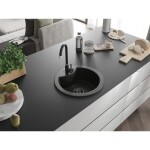 MEXEN/S MEXEN/S - Diego granitový drez 1 488 x 480 mm, čierna/zlatý metalík, + čierny sifón 6512481000-75-B