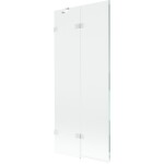 MEXEN/S - Lunar vaňová zástena 2-krídlová ľavá 80 x 150, transparent, biela 897-080-100-20-00-L