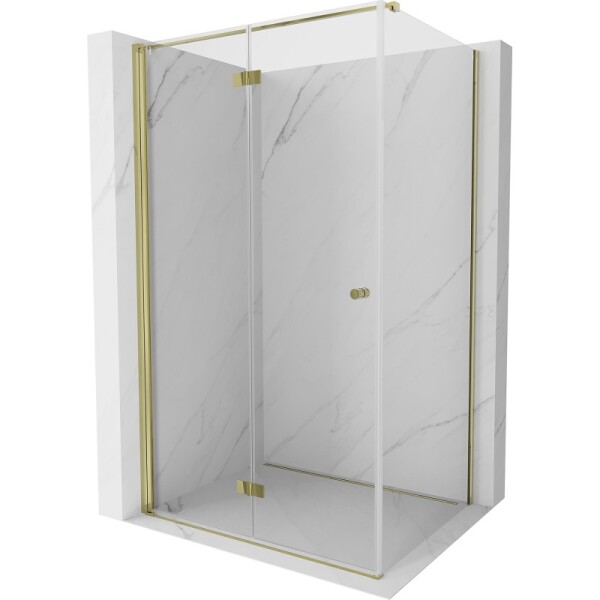 MEXEN/S - Mist-F sprchovací kút skladacie dvere ľavá 120 x 95, transparent, zlato 8A6T-120-095-50-00-L