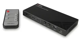 Lindy 2x2 8K60 Matrix HDMI čierny / Prepínač / EDID management / diaľkové ovládanie / HDCP 2.3 (38313)