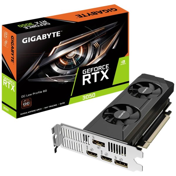 GIGABYTE GeForce RTX 3050 OC Low Profile 6GB / 1042-1477 MHz / 6GB D6 / 96-bit / 2x HDMI 2x DP / 70W (GV-N3050OC-6GL)