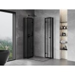 MEXEN/S - Mist-F Duo sprchovací kút skladacie dvere ľavá 110 x 70, čierna okraj, čierna 8A6-110L-070P-70-70