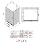 CERANO - Sprchovací kút Volpe L/P - 6 mm - chróm, transparentné sklo - 100x70x190 - zalamovacia CER-427213