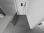 MEXEN/S - KIOTO Sprchová zástena WALK-IN 090x200 cm 8 mm, čierna, Transparent / matné sklo 800-090-101-70-35