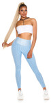 Sexy High Waist Push-Up Leggings with Bow babyblue L/XL