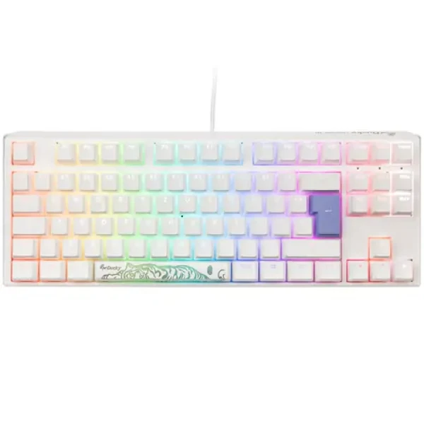 Ducky One 3 Classic TKL Cherry MX-Red biela / herná klávesnica / podsvietená / mechanická / drôtová USB-C / DE (DKON2187ST-RDEPDPWWWSC1)