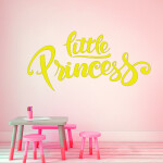 Veselá Stena Samolepka Nápis Little princess Farba: červená, Veľkosť: 40 x 22 cm