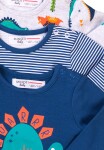 Tričko dojčenské 3pack, Minoti, Jurassic 10, modrá - 62/68 | 3-6m