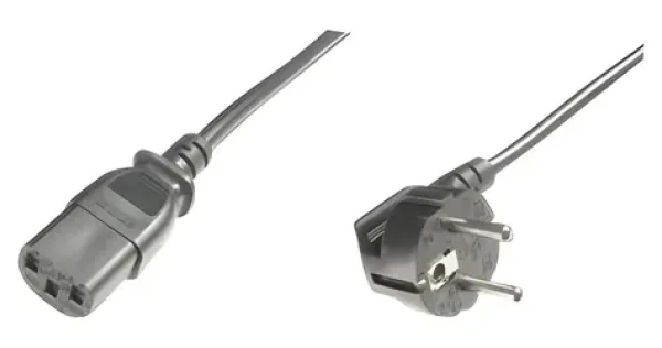 Digitus napájací kábel CEE 7/7 pravouhlý-C13 čierny / Napájací kábel / 0,75m / H05VV-F3G 0.75mm2 (AK-440109-008-S)
