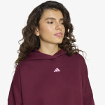 Mikina adidas W 3 Stripes Fleece Studio Hoodie Maroon L