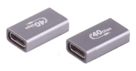 Shiverpeaks USB-C spojka Pre sivá / Redukcia / USB4 40 Gbit/s / DisplayPort 2.0 / USB PD / kovové telo (BS13-60003)