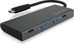 Icy Box IB-HUB1428-C31 sivá / USB-C rozbočovač / 2x USB 3.0 A / 2x USB 3.0 C (IB-HUB1428-C31)