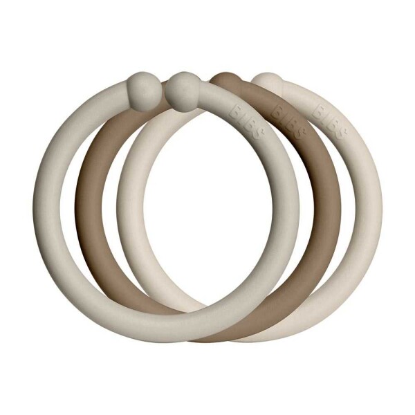 BIBS Loops krúžky sand/dark oak/vanilla