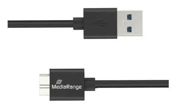 MediaRange MRCS240 čierna / USB kábel / USB-A - Micro-USB B / USB 3.2 Gen 1 / 1,8 m (MRCS240)