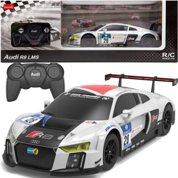 Mamido Športové auto AUDI R8 LMS na diaľkové ovládanie RC 1:24 biele
