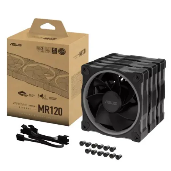 Asus Prime MR120 ARGB čierna / 3x 120mm ventilátor / Sleeve bearing / 1600 RPM / 58 CFM / 21 dB (90DA00I0-B09020)