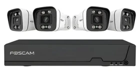 Foscam FNA 108 E B4 2T čierno-biela / Kamerový set / NVR 8 kanálov / 4X kamera 4K / PoE / HDD 2TB (FNA 108 E B4 2T bk)