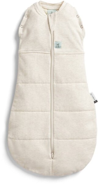 ERGOPOUCH Zavinovačka a vak na spanie 2v1 Cocoon Oatmeal Marle 6-12 m, 8-10 kg, 2,5 tog