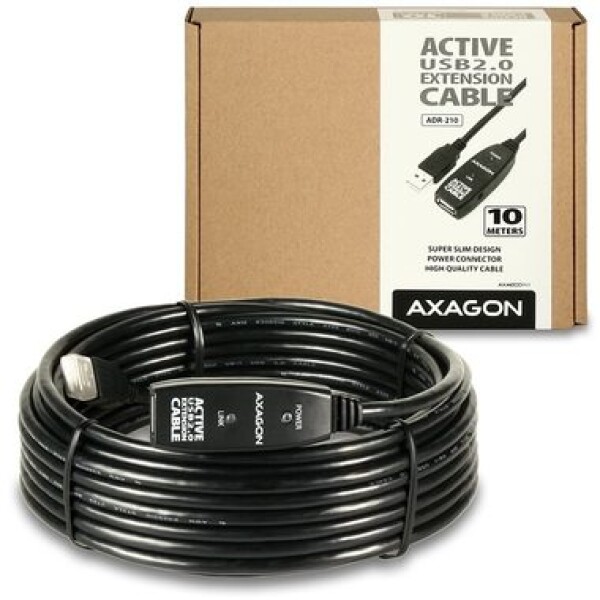 Axagon aktívna predĺžka USB2.0 10m / repeater kábel (ADR-210)