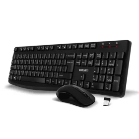 Evolveo K1050-BK-EN Tichý set bezdrôtovej klávesnice a myši čierna / US INTL znaky / USB-A prijímač 2.4 GHz (K1050-BK-EN)